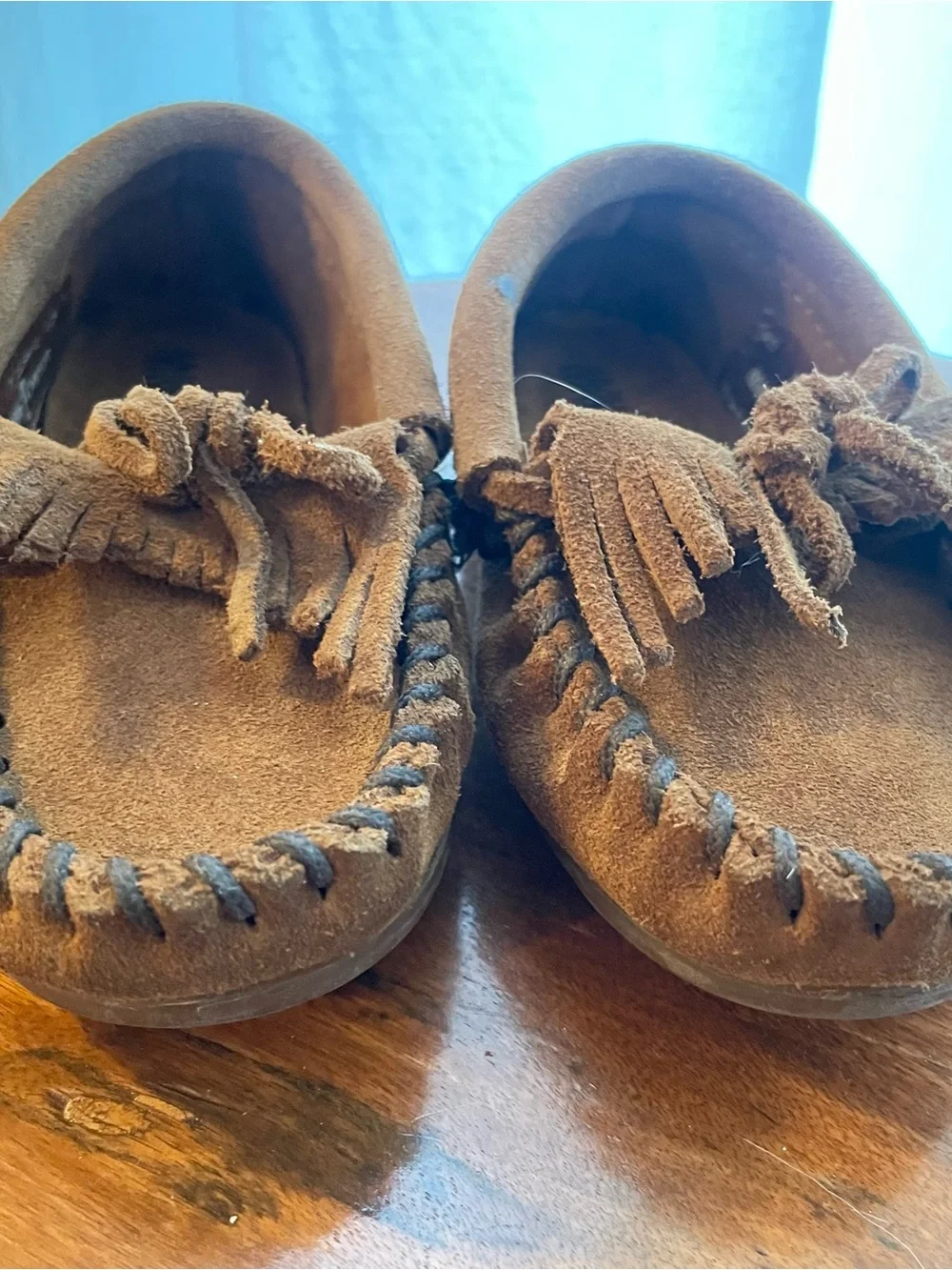 Minnenonka Kilty Toddler Sz 7 Brown Suede Moccasins with Fringe